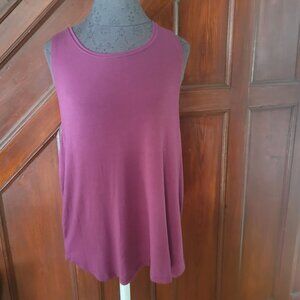 Athleta Womens Burgundy Ribbed Tank Top - XL